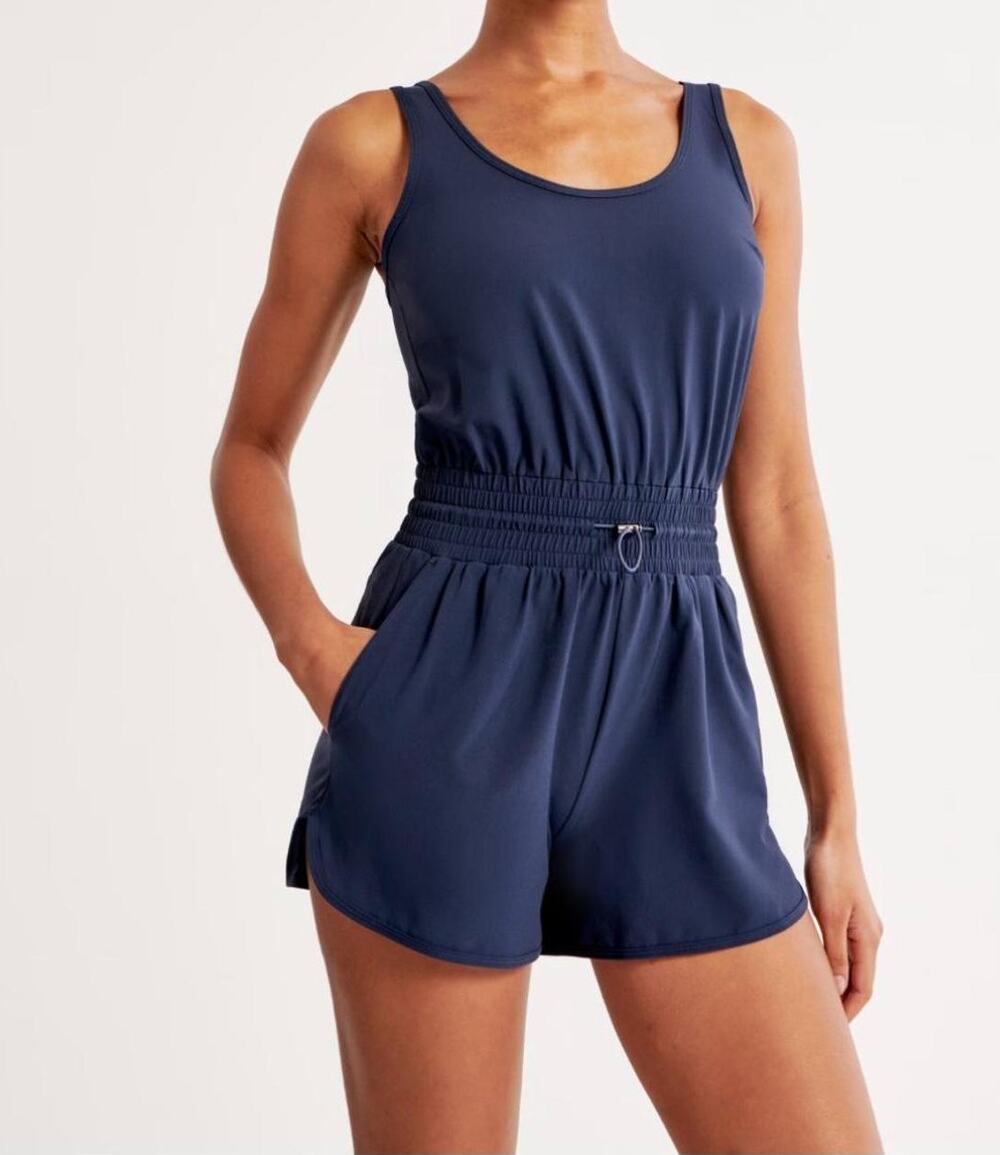 Abercrombie & Fitch Traveler Romper Sleeveless Shorts Navy Blue size Med